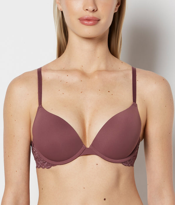 La Senza Push Up Bra with Poetic Lace Wing in Plum Wine