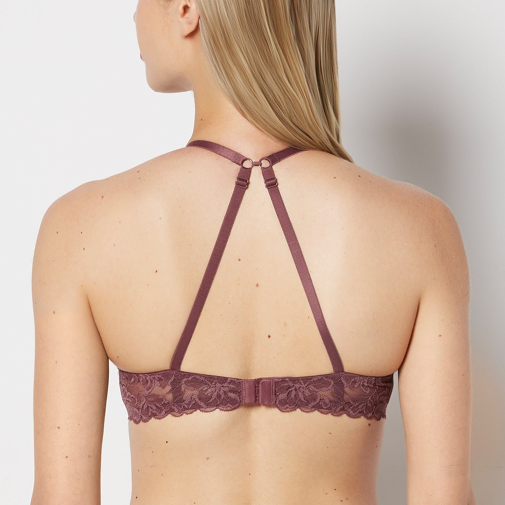 La Senza | Push Up Bra with Poetic Lace Wing in Plum Wine | Microfiber | Plum Wine