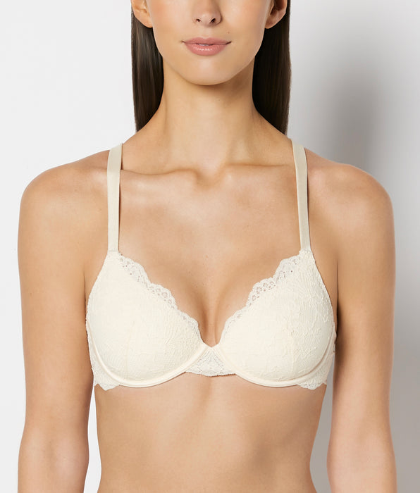 La Senza Lightly Lined Full Coverage Bra with Timeless Lace in Pearled Ivory