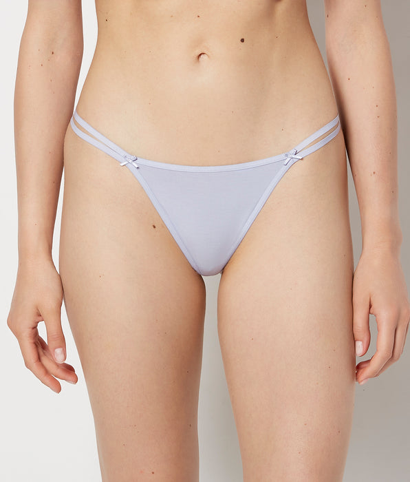 La Senza Ultrasoft String Side Thong Panty with Bow Detail in Cosmic Sky