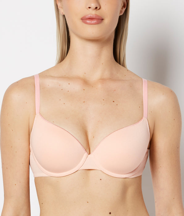La Senza Lightly Lined Cotton Demi Bra with Piping in Pink