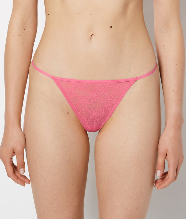 La Senza G-String Panty in Ultra Lace in Pink Flambe