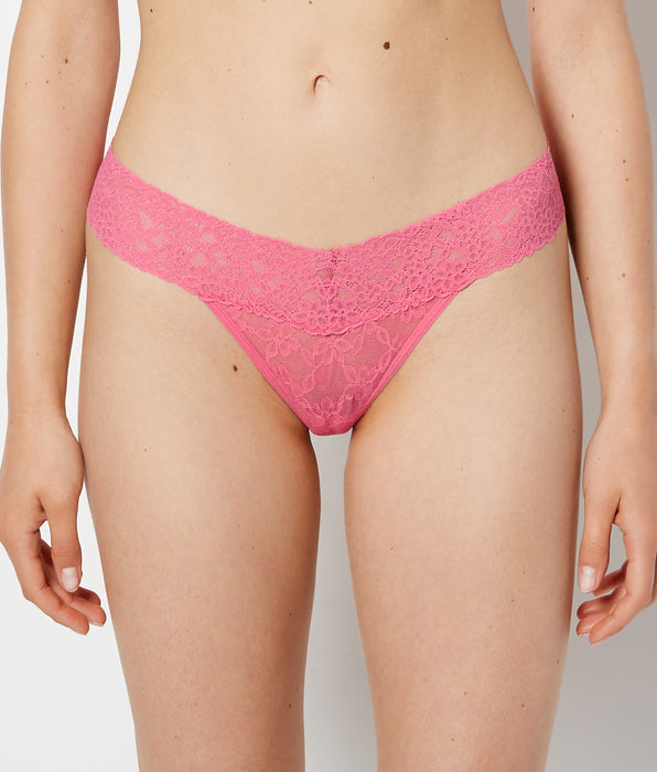 La Senza Thong Panty in Ultra Lace in Pink Flambe