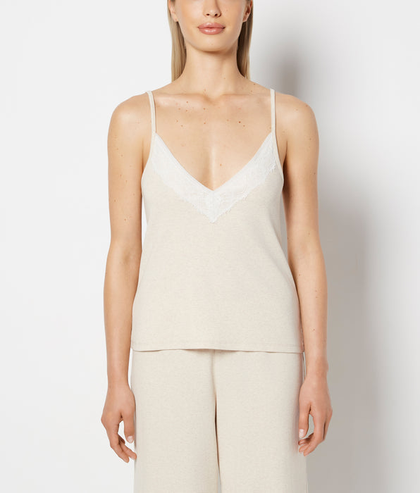 La Senza Casual Sleep Tank with Lace Trim in Sheer Bliss