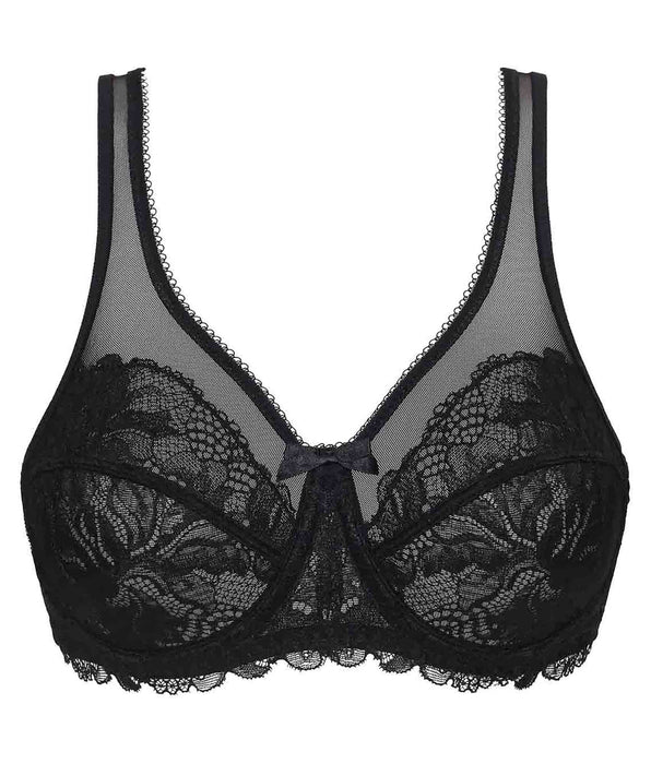 La Senza Generous Essential Lace Full Cup Bra in Tuxedo Black