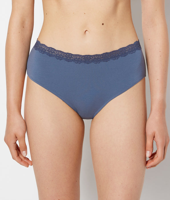 La Senza Brief Panty with Lace Trim in Vintage Indigo