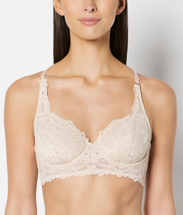 La Senza Unlined Balconette Bra in Craft Lace in Moonlight