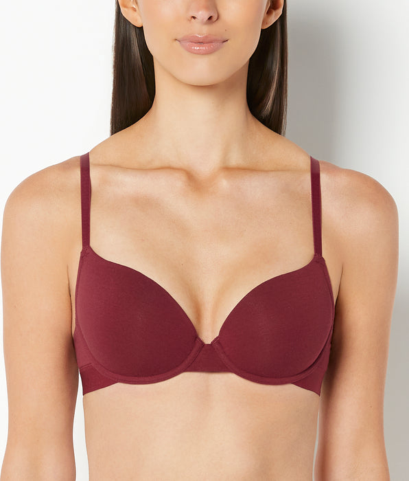 La Senza Lightly Lined Demi Bra with Logo Band in Cabernet