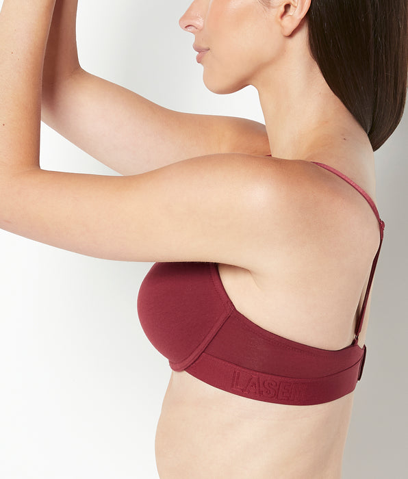 La Senza Lightly Lined Demi Bra with Logo Band in Cabernet