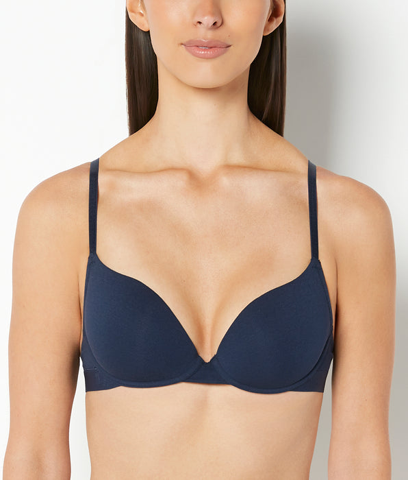 La Senza Lightly Lined Demi Bra with Logo Band in Navy Blazer