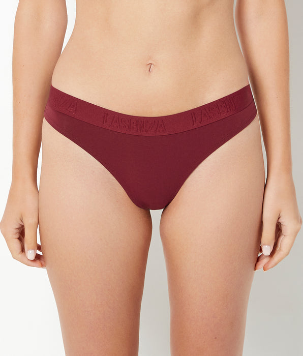 La Senza Tanga avec bande à logo cabernet