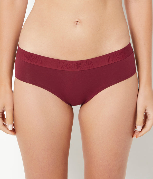 La Senza Hipster Panty With Logo Band in Cabernet