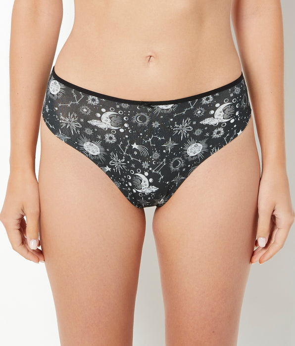 La Senza Ultrasoft High Waist Thong Panty with Bow Detail in Celestial Sky