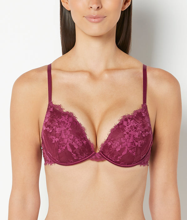 La Senza Up 2 Cup Plunge Bra with Bewitched Lace in Magenta Purple