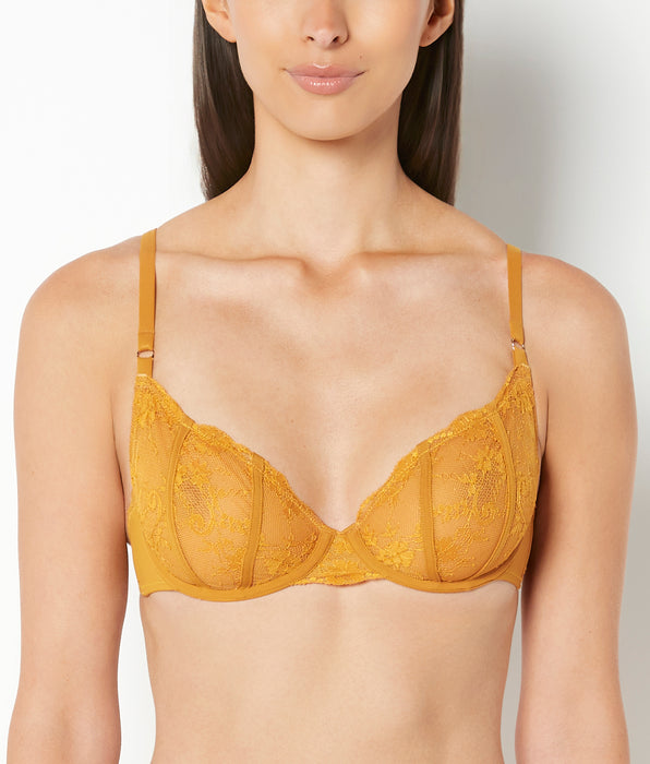La Senza Unlined Demi With French Lace in Buckthorn Brown