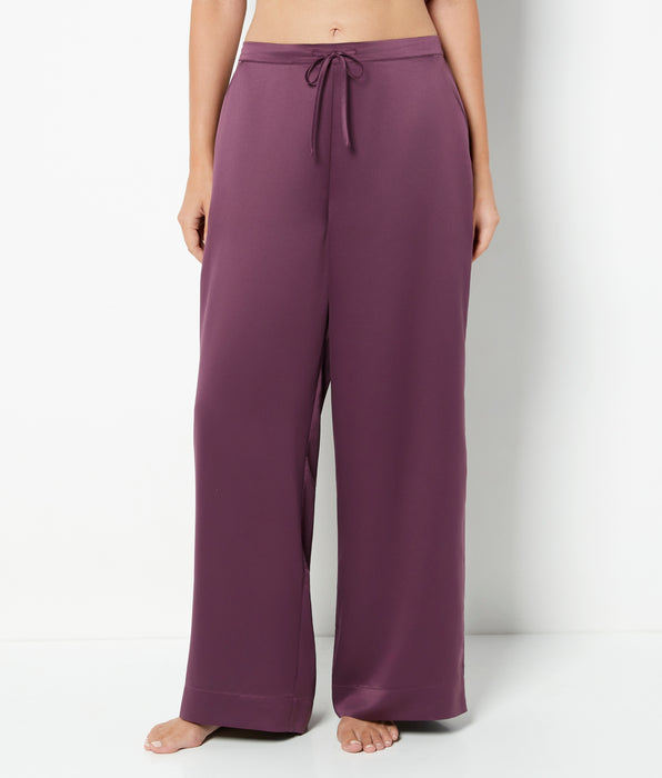 La Senza Pantalon de détente en satin martelé vin de mûre