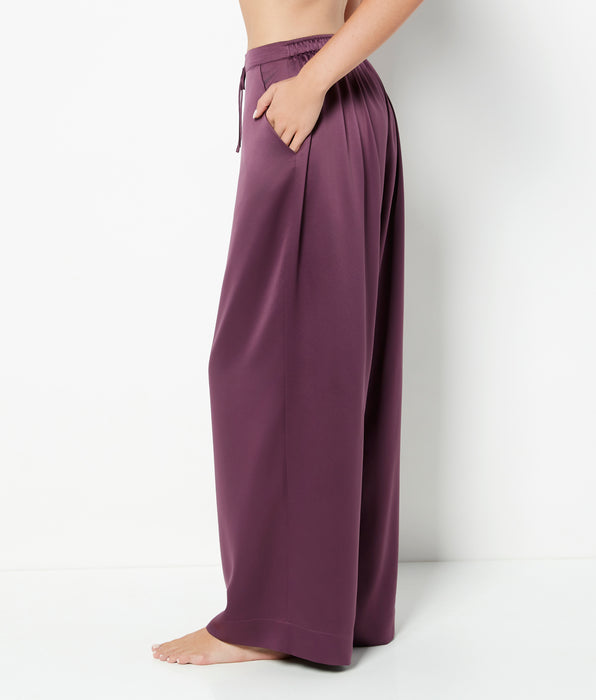 La Senza Pantalon de détente en satin martelé vin de mûre
