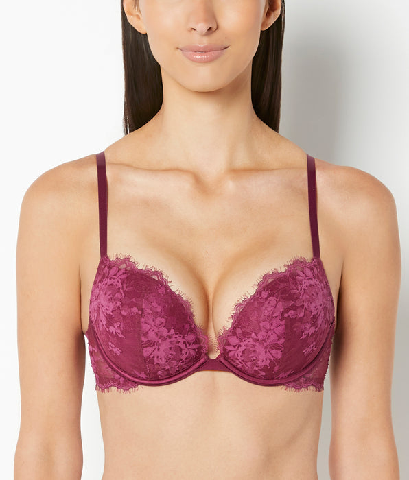 La Senza Push Up Plunge Bra with Bewitched Lace in Magenta Purple