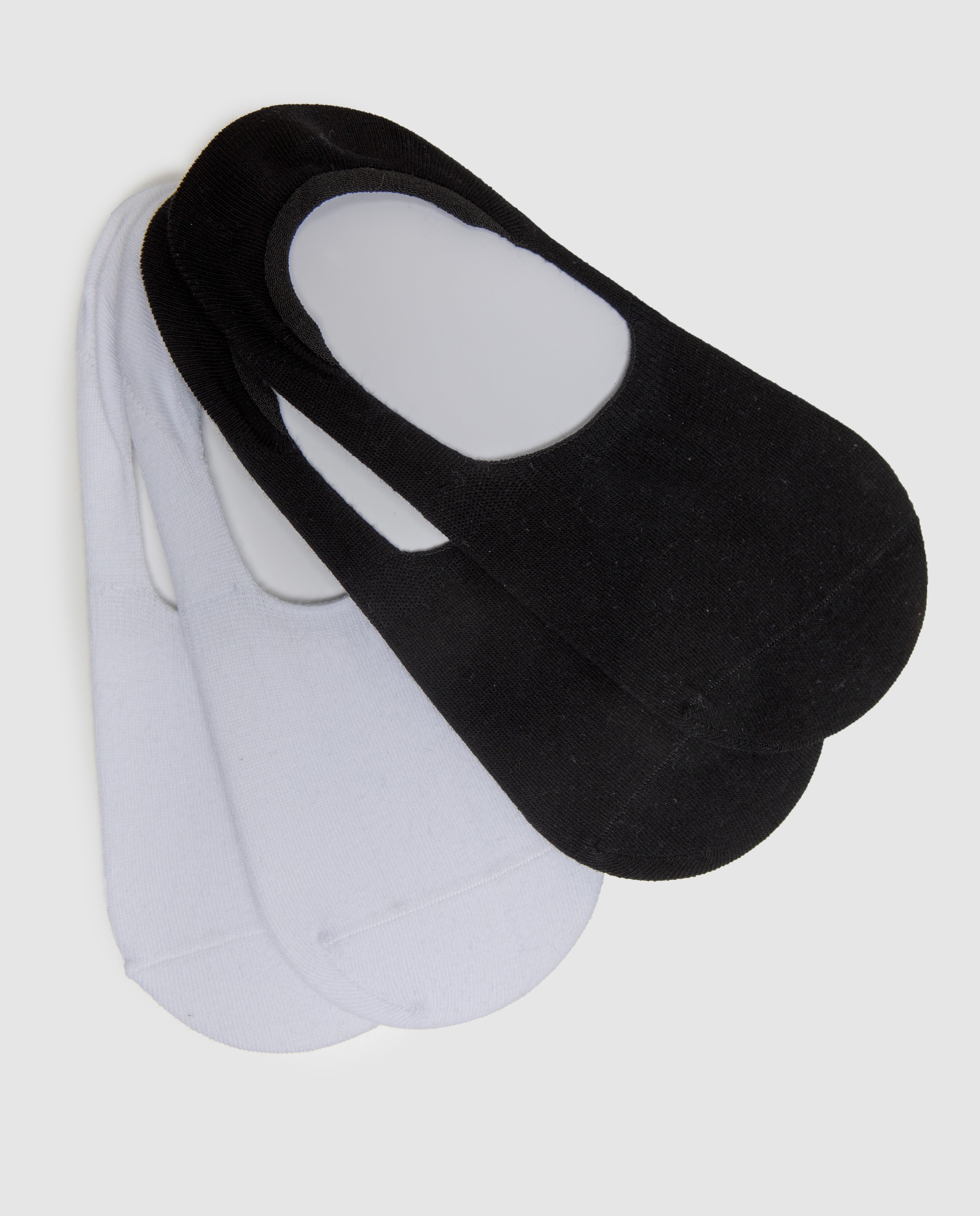 Pack of 2 Cotton Low Cut Socks in Black and White