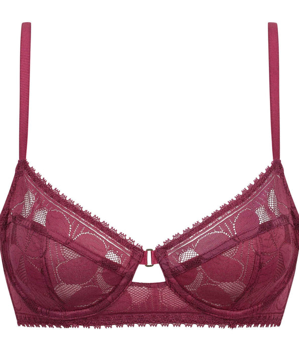 La Senza Lace Art Flowers Underwired Push-Up Bra in Beaujolais