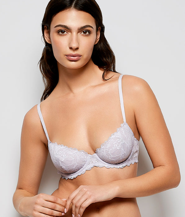 La Senza Unlined Lace Demi Bra in Lavender Cake