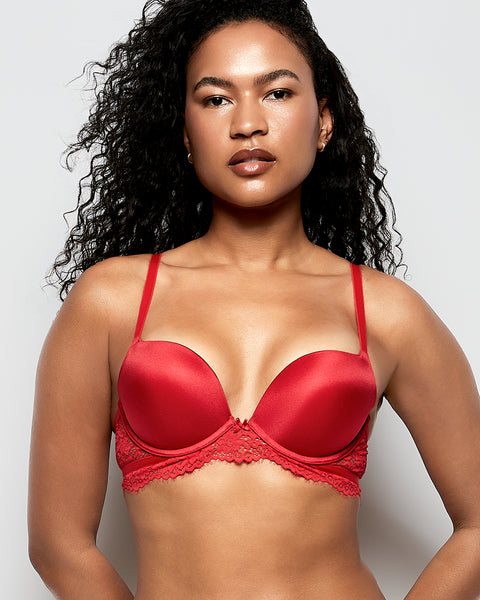 Push Up Bra With Lace Wings in Cosmo Red | La Senza