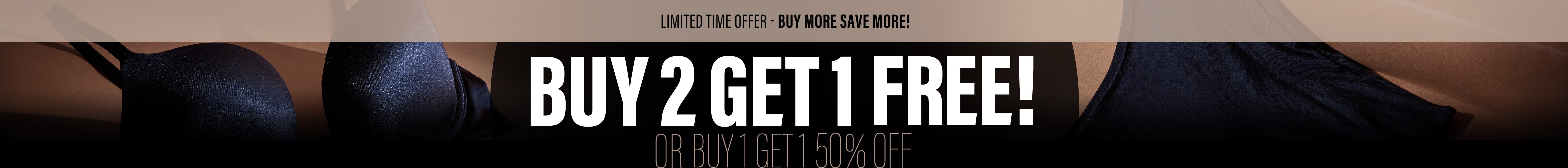 BUY 2 GET 1 FREE! or BUY 1 GET 50% OFF
