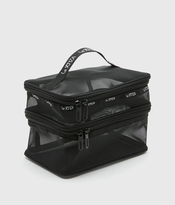 La Senza Mesh Cosmetic Case in Tuxedo Black