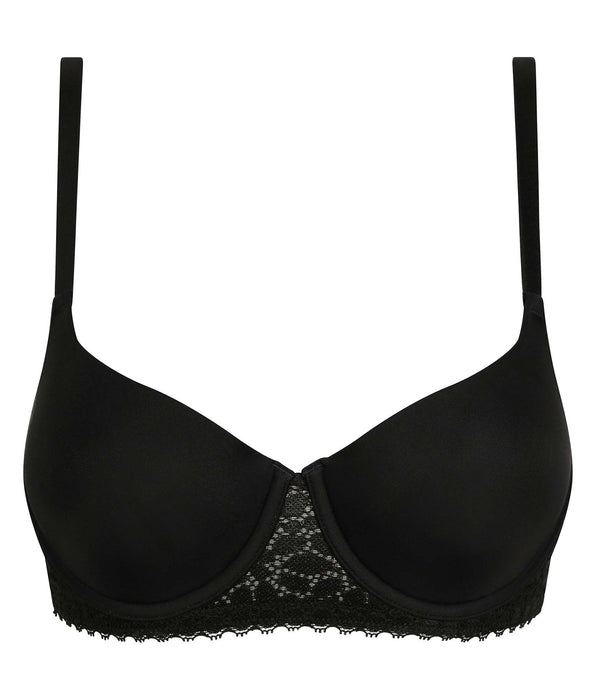 La Senza Black Daily Dentelle microfiber underwired basket bra in Tuexdo Black