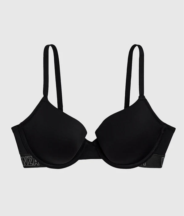 La Senza Lightly Lined Demi Bra with Logo in Black